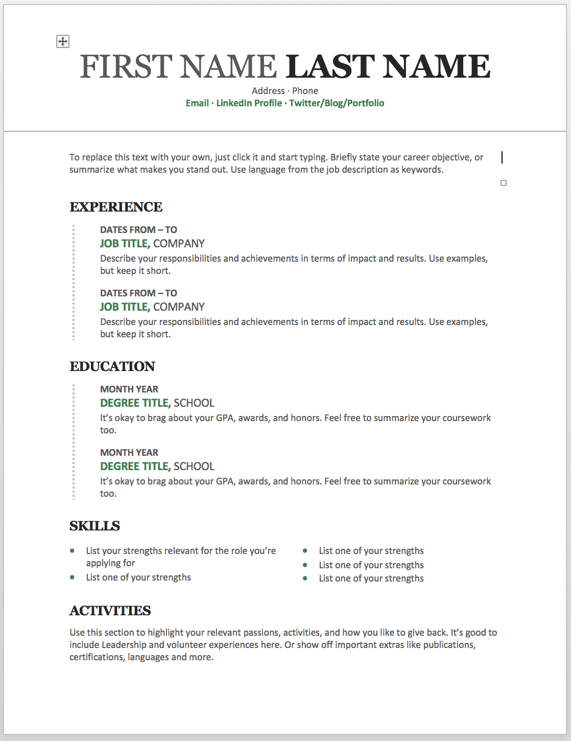 Printable Resume Templates Free Customize And Print