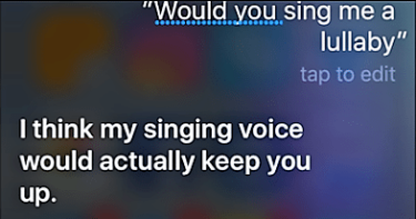 Siri-cant-sing-songs