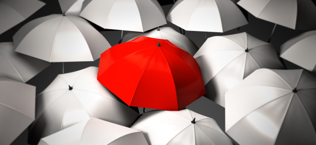 bright red umbrella